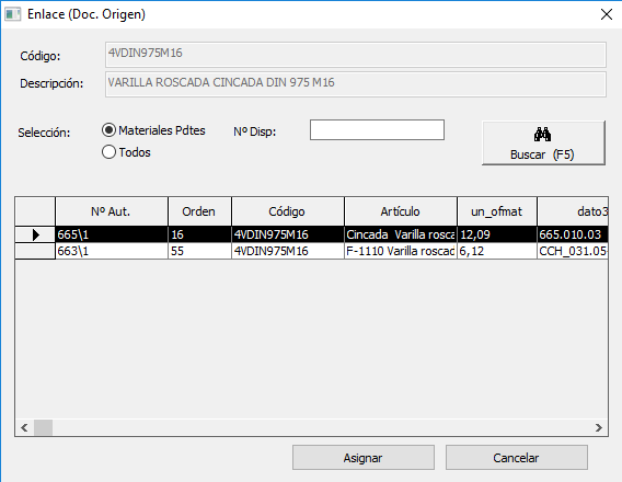 Eliminar asignación de linea de compra con fabricación - paso 3